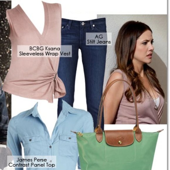 BCBGMAXAZRIA Ksana Silk-Cashmere Sleeveless Wrap Vest in Mauve Rose - Picture 2 of 8